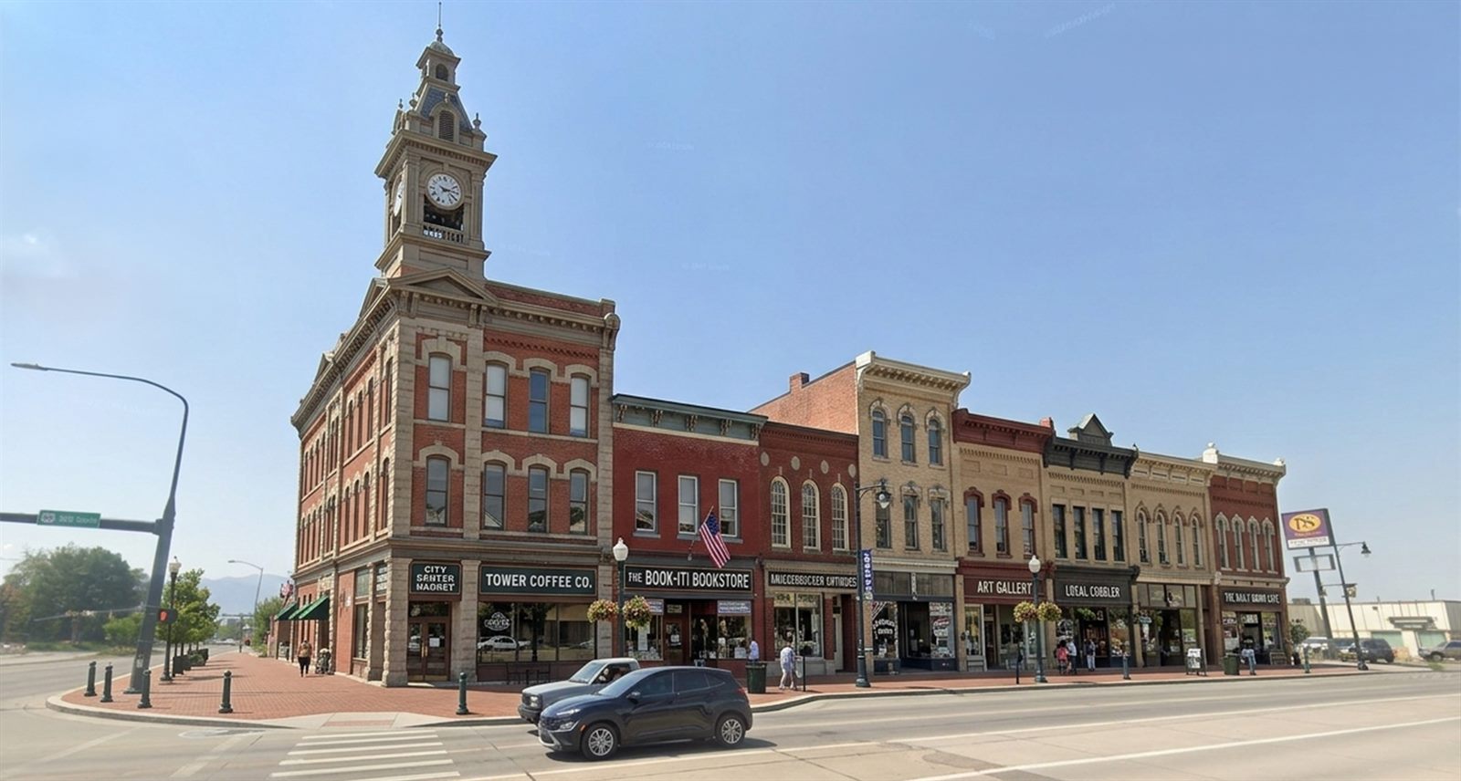 A fine-grained block of brick shops and homes built by many local owners